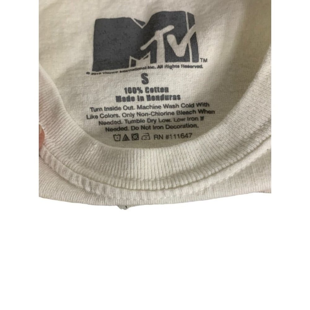 Small MTV Adult Unixex Tshirt Tie Dye Graffiti Logo White Short Sleeve - Picture 9 of 9